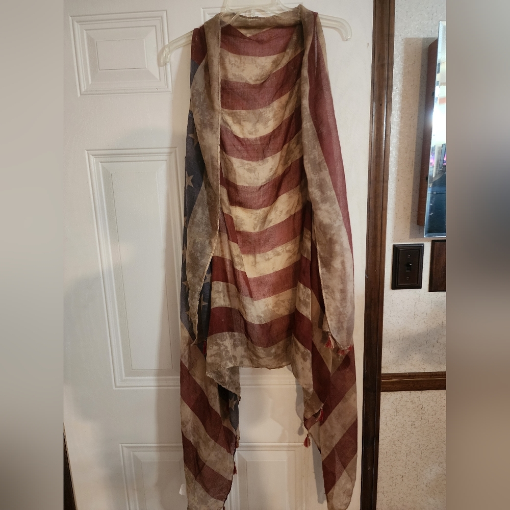 American flag flowy vest